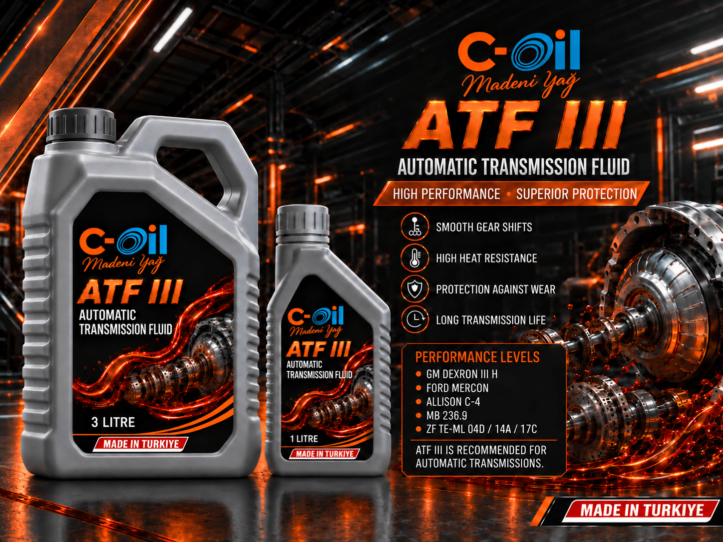 C-Oil ATF 3 automatic transmission fluid packs