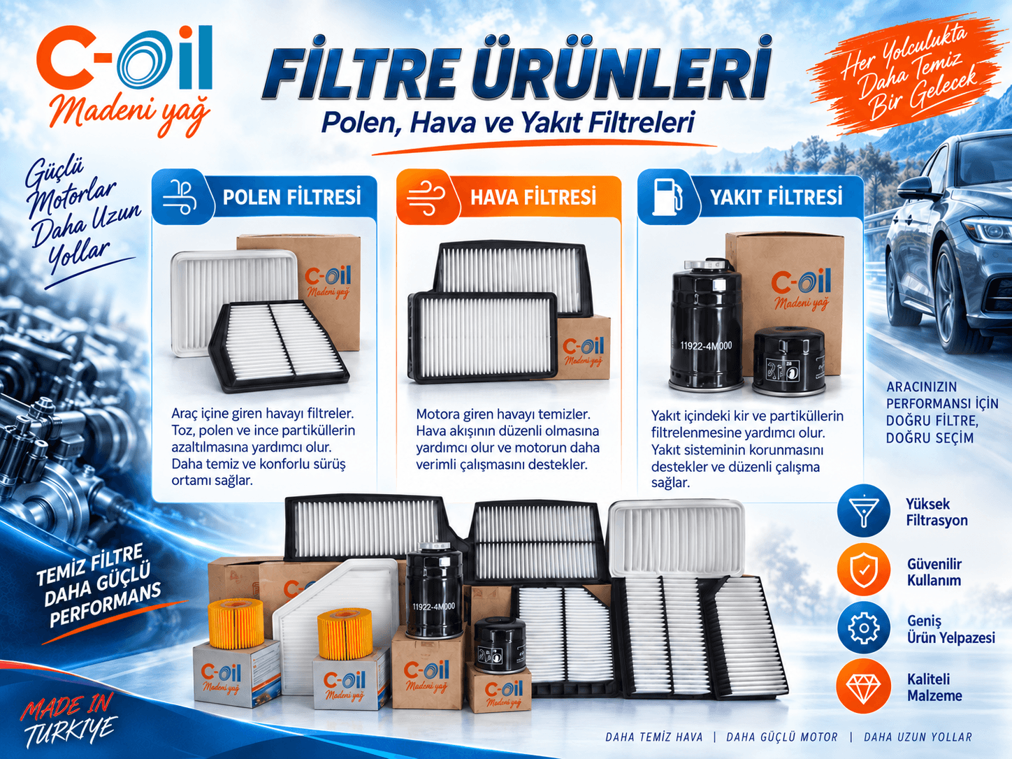 C-Oil filtre ürünleri