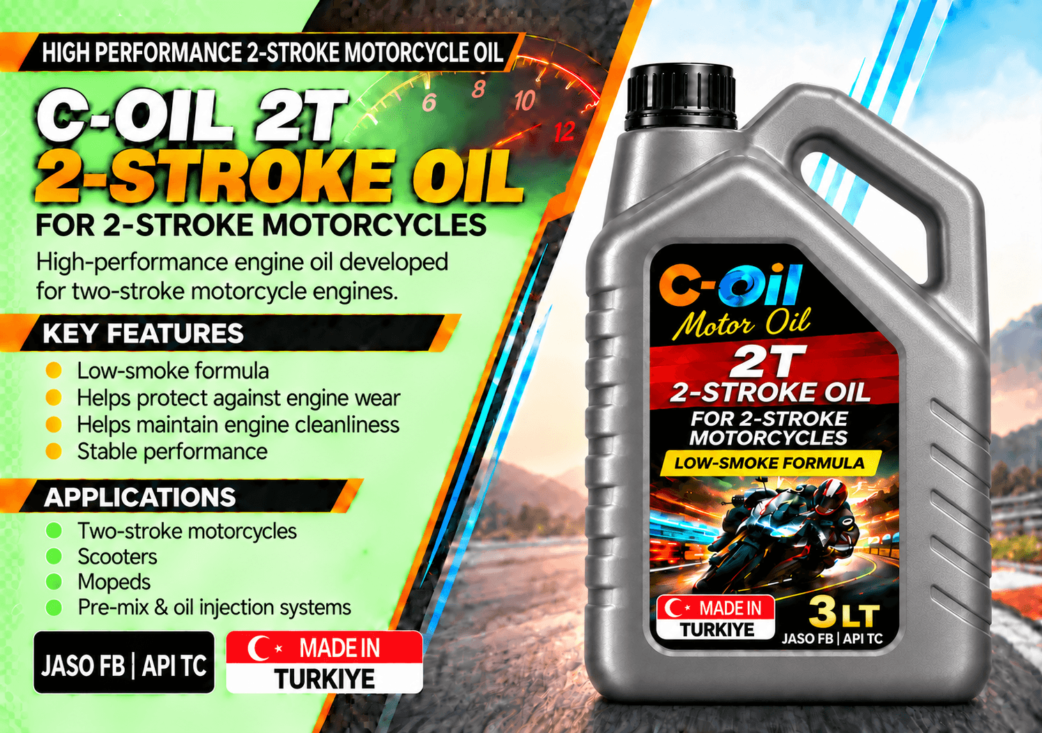 C-Oil Motorcycle 2T motorcycle oil pack